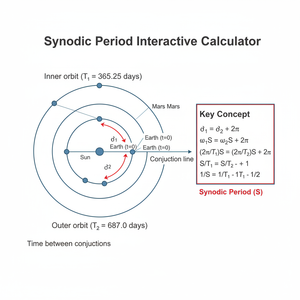 Synodic Period Interactive Calculator Technical Diagram
