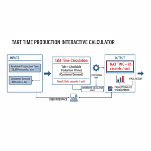 Takt Time Production Interactive Calculator Technical Diagram