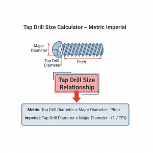 Tap Drill Size Calculator   Metric Imperial Technical Diagram