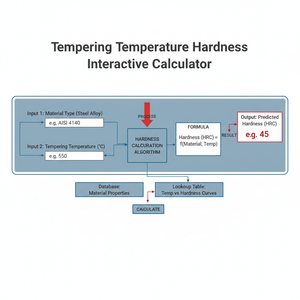 Tempering Temperature Hardness Interactive Calculator Technical Diagram