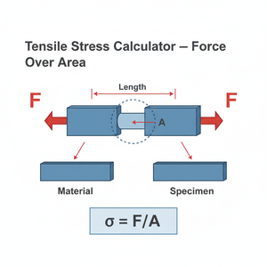 Tensile Stress Calculator   Force Over Area Technical Diagram