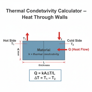 Thermal Conductivity Calculator   Heat Through Walls Technical Diagram