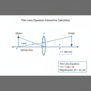 Thin Lens Equation Interactive Calculator Technical Diagram