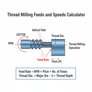 Thread Milling Feeds and Speeds Calculator Technical Diagram