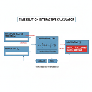 Time Dilation Interactive Calculator Technical Diagram