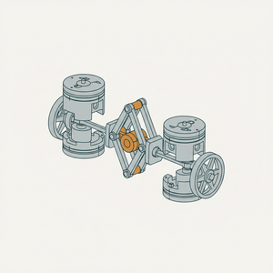 Toggle-joint Duplex Air Compressor diagram