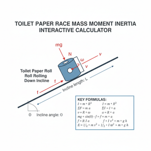Toilet Paper Race Mass Moment Inertia Interactive Calculator Technical Diagram