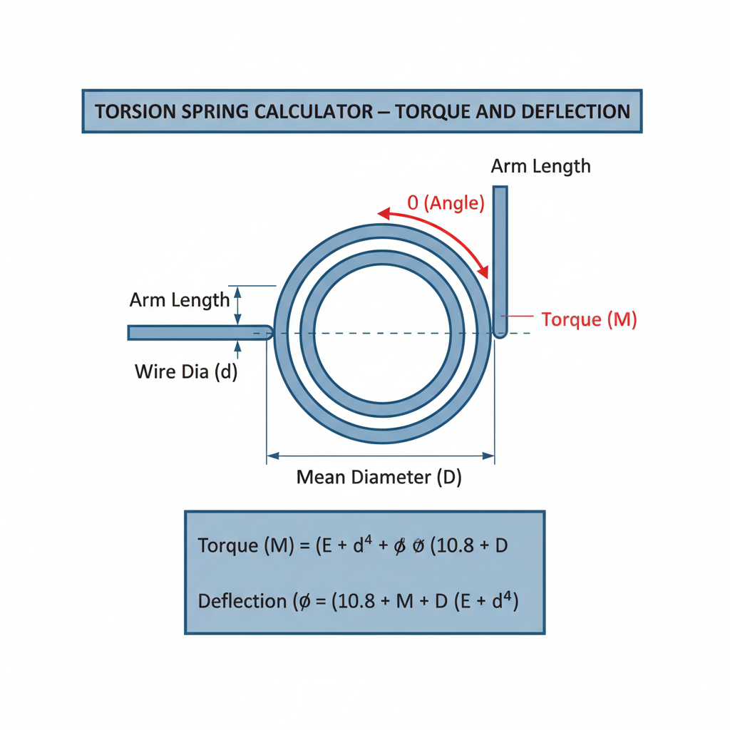 Free Torsion Spring Calculator — Torque and Deflection | FIRGELLI Engi
