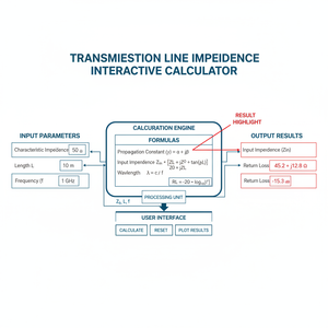 Transmission Line Impedance Interactive Calculator Technical Diagram