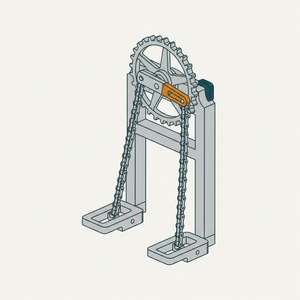 Treadles and Chain to Ratchet Wheel diagram