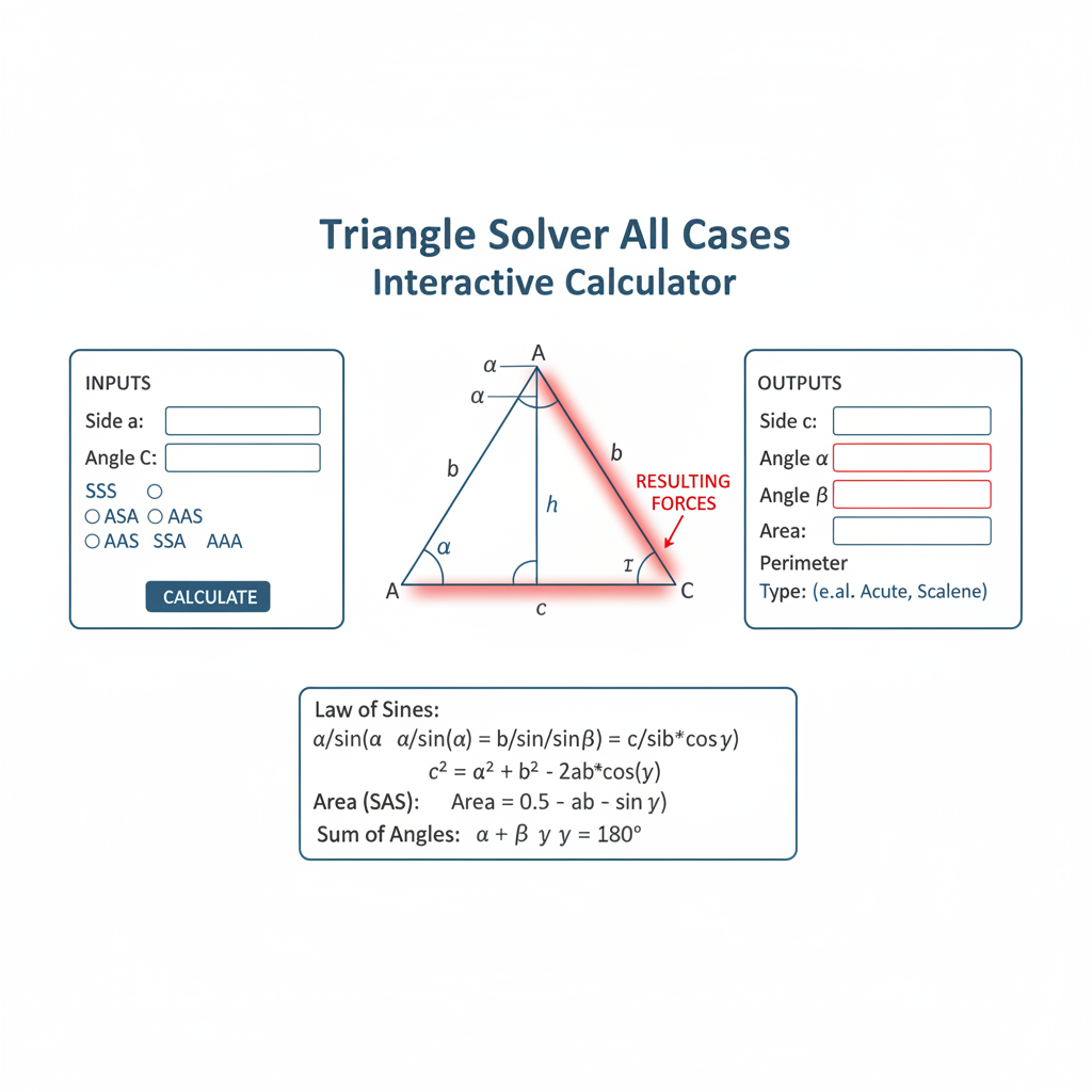 Triangle Problem Solver Triangle Solver All Cases Interactive Calculator | FIRGELLI