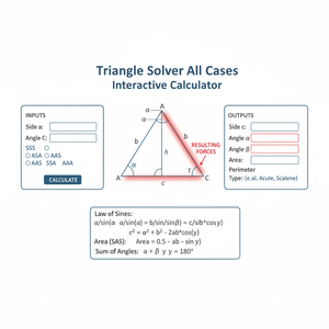 Triangle Solver All Cases Interactive Calculator Technical Diagram