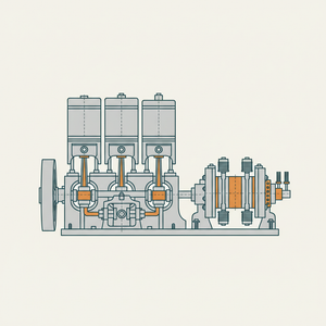 Triple-expansion Engine and Multipolar Dynamo diagram