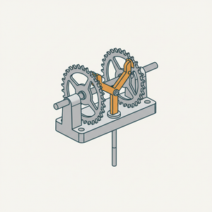 Two Escape-wheel Pallet Escapement (side) diagram