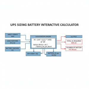 Ups Sizing Battery Interactive Calculator Technical Diagram
