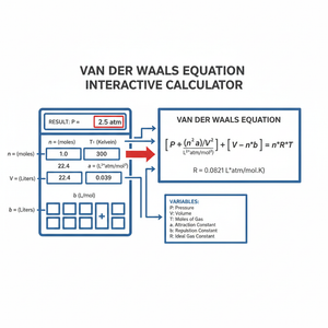 Van Der Waals Equation Interactive Calculator Technical Diagram