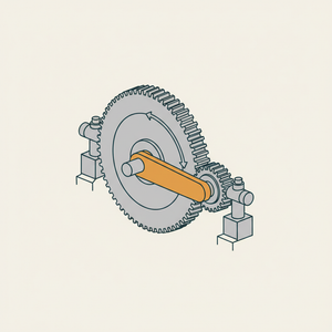 Variable Circular Motion by Crown-wheel and Pinion diagram