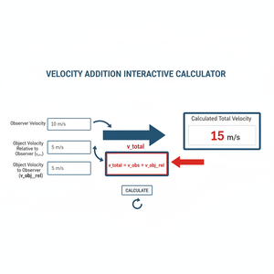 Velocity Addition Interactive Calculator Technical Diagram