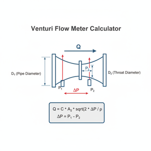 Venturi Flow Meter Calculator Technical Diagram