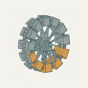 Vertical Bucket Paddle Wheel diagram