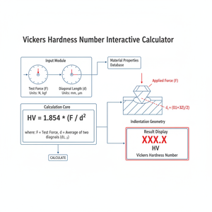 Vickers Hardness Number Interactive Calculator Technical Diagram