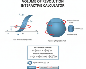 Volume Of Revolution Interactive Calculator Technical Diagram