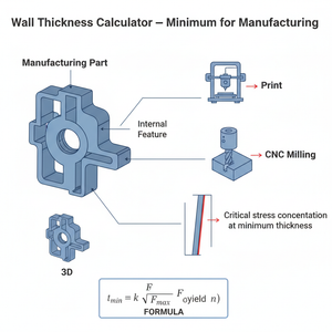 Wall Thickness Calculator   Minimum for Manufacturing Technical Diagram