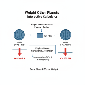 Weight Other Planets Interactive Calculator Technical Diagram