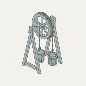 Well Pulley and Buckets diagram