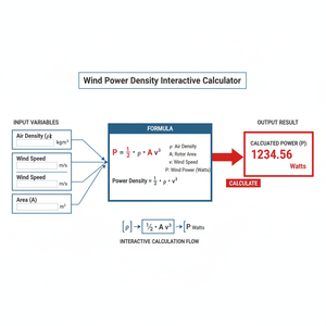 Wind Power Density Interactive Calculator Technical Diagram