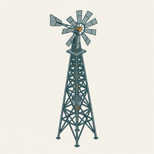 Windmill and Steel Tower diagram
