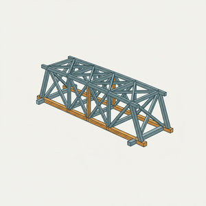 Wooden Road Bridge Truss diagram