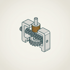 Worm-and-pinion Feed Roll Drive diagram