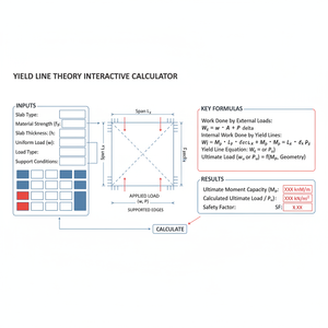 Yield Line Theory Interactive Calculator Technical Diagram