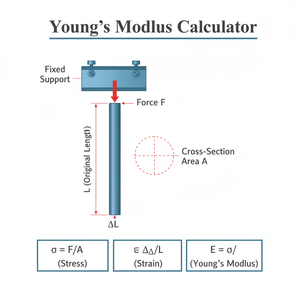 Young's Modulus Calculator Technical Diagram