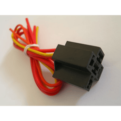 12 Volt Single Socket and Wiring Harness For Single-Pole Double-Throw Relay (SPDT)