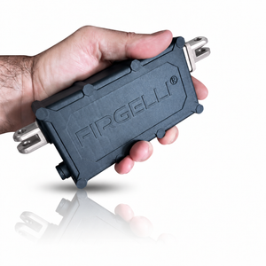 FIRGELLI Utility linear actuator held in one hand with clevis mounting ends