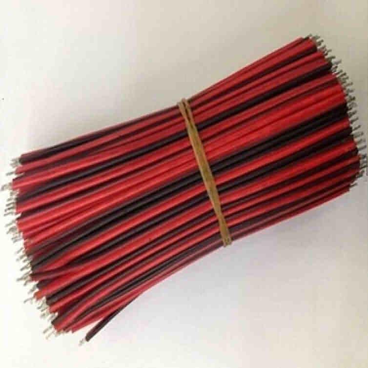 Параллельные красные / черные провода двойные кончины оловянные / AWG: 24 / L: 20 см. Product Image