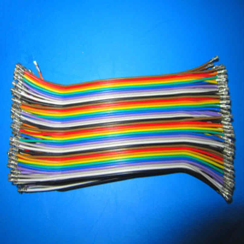40 پین کابل رنگین کمان موازی با پایانه های JST-XH پیچیده شده است Product Image