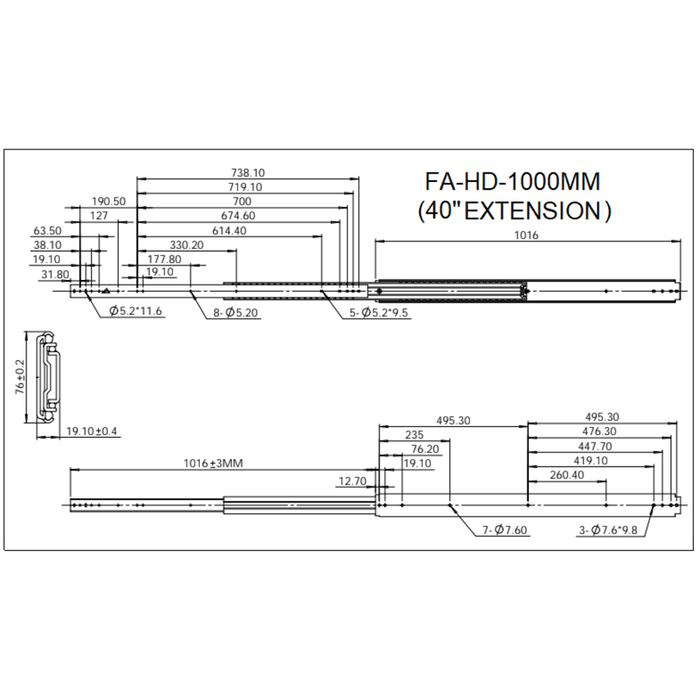 Heavy Duty Locking Drawer Slides Lockin & Lockout