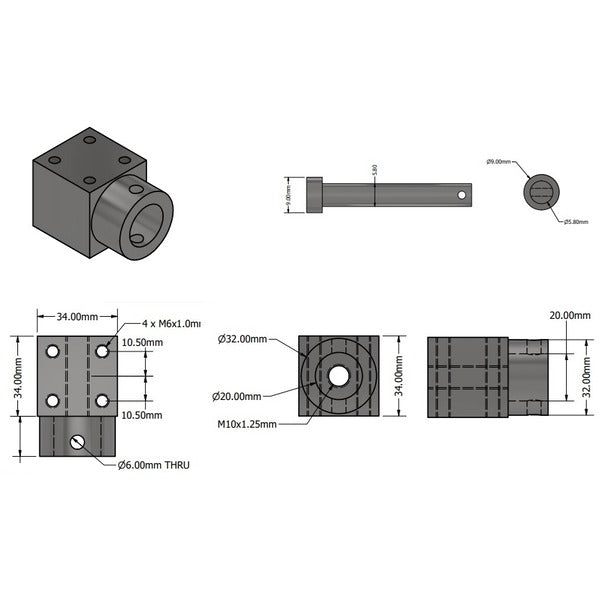 MB10 Mounting Bracket for the Rod end actuators Product Image