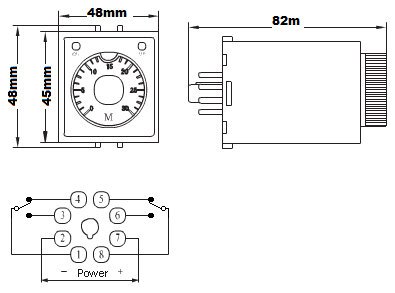 12 Volt Double-Pole Double-Throw Timer Relay - DPDT Relay Product Image