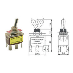 Toggle Switch for Actuators or Motors (DPDT)